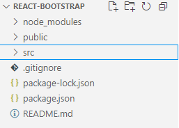 An example of the React Bootstrap project structure.