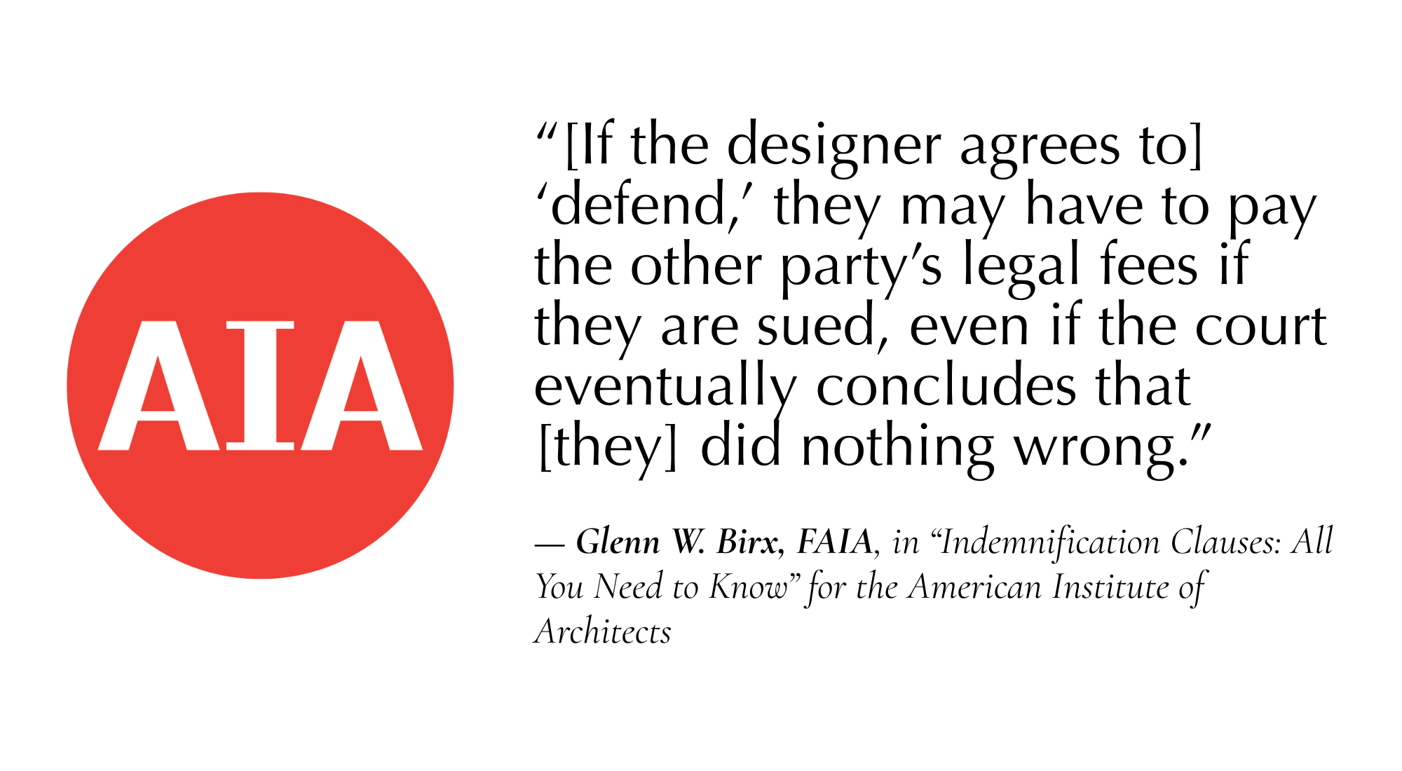 a quote about indemnity