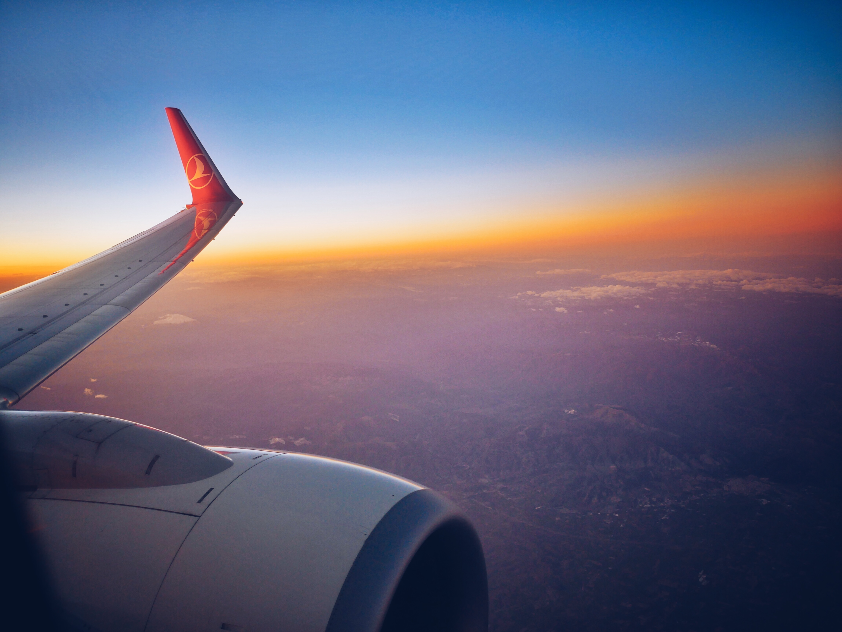 Flying to Mongolia over the Altai mountains or the vast landscape of the Gobi Desert in Mongolia