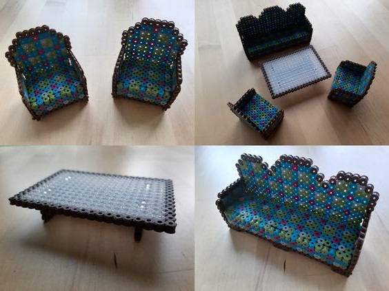Sofa arrangement for Doll house in 3D