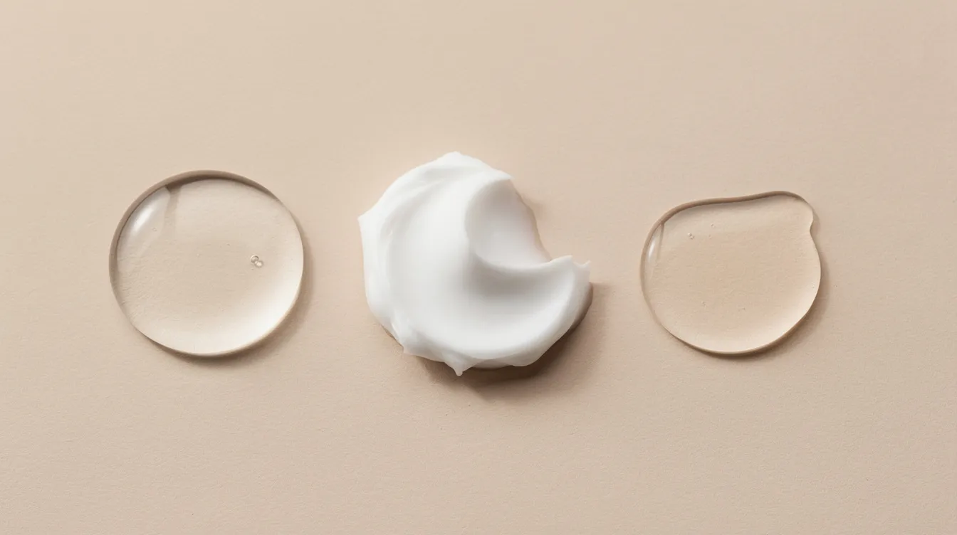 A minimalist skincare flatlay featuring HOCl mist, ceramide cream, and panthenol serum for sensitive skin barrier repair.