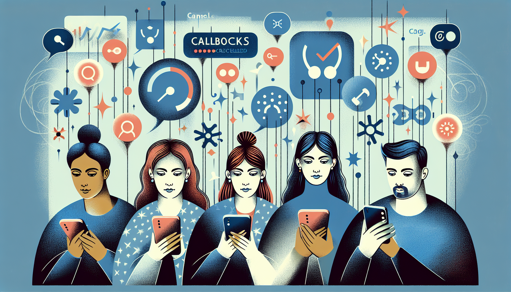 Illustration of customers managing callbacks via text