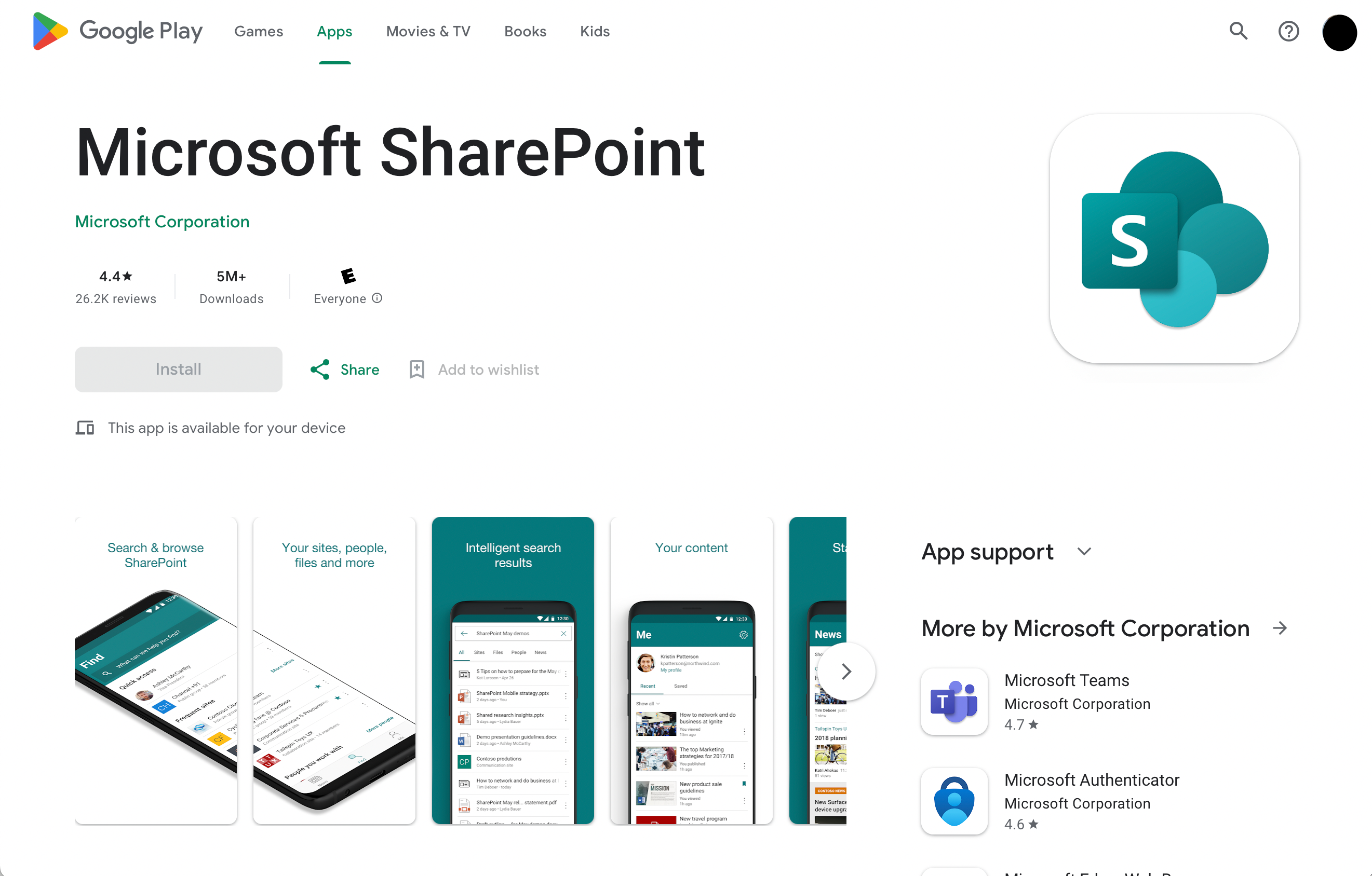 SharePoint mobile app