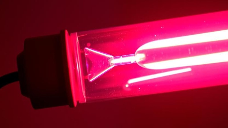 A closeup of fluorescent tube containing mercury