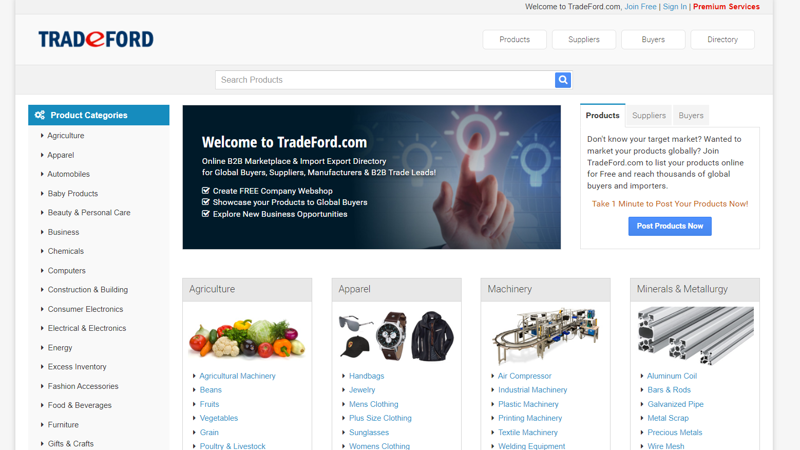 TradeFord is a prominent global trade platform connecting Indian dropshippers with a vast network of exporters, manufacturers, and suppliers.