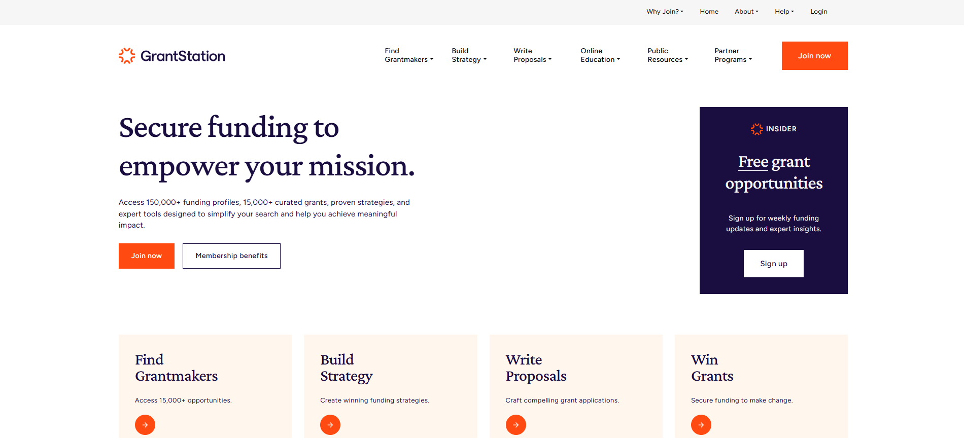 GrantStation - homepage