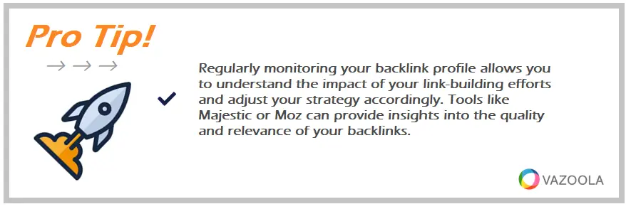 Regularly monitoring your backlink profile allows you to understand the impact of your link-building efforts and adjust your strategy accordingly. Tools like Majestic or Moz can provide insights into the quality and relevance of your backlinks.