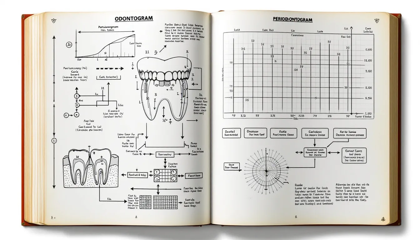 Herramientas gráficas utilizadas en la historia clínica dental, como odontogramas y periodontogramas.