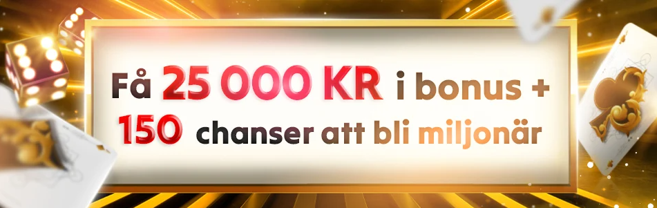 Mega Riches Casino bonus – 25 000 kr + 150 free spins.