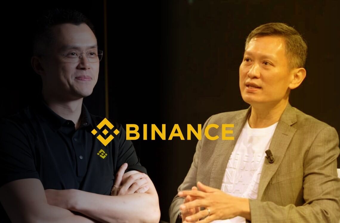 Image of ex Binance CEO Changpeng Zhao and current Binance CEO Richard Teng.