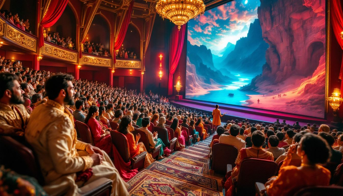Audience enjoying the Marco movie in a cinema hall.