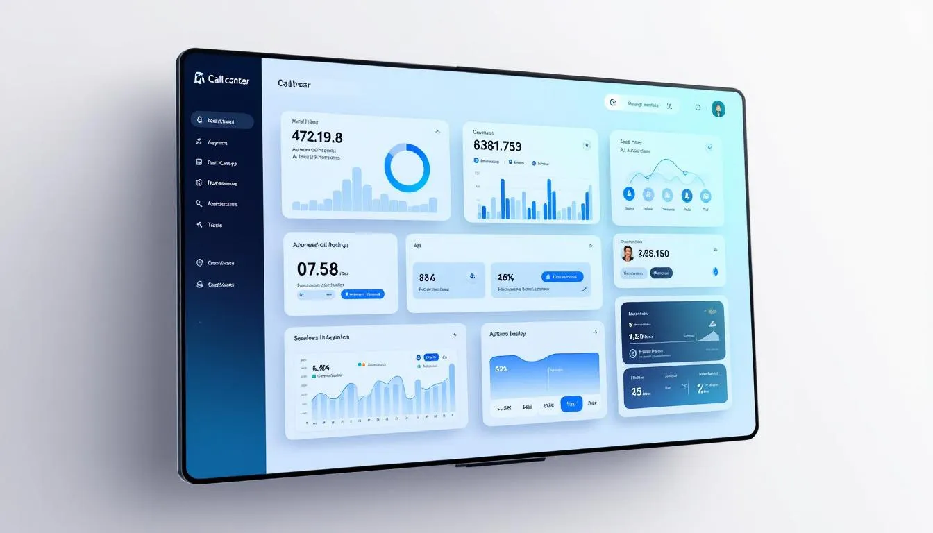 Un tableau de bord de logiciel de centre d'appel montrant l'automatisation des processus.