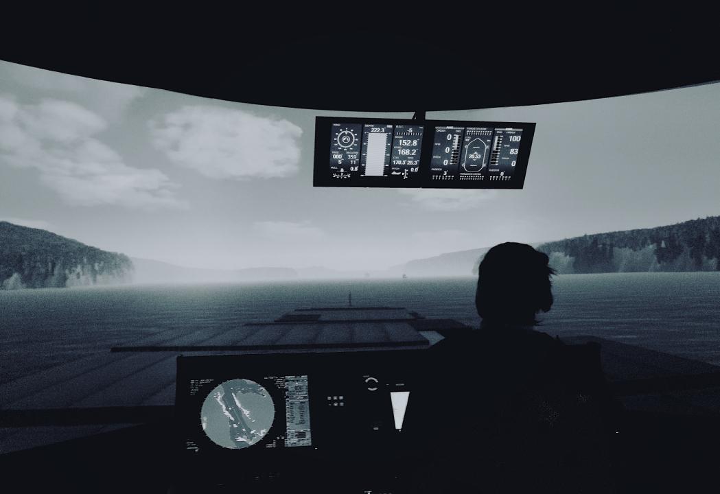 student pilot practicing holds and approaches simulator