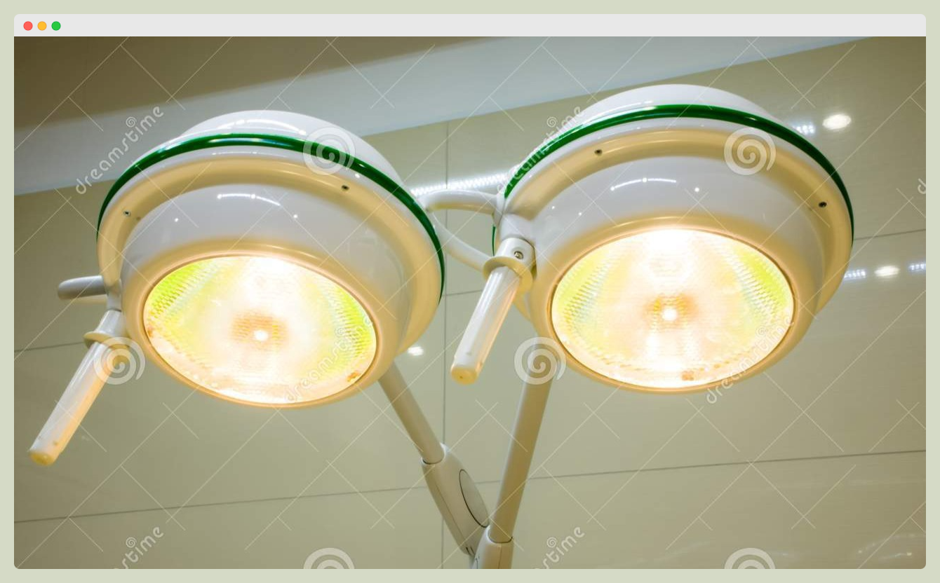 Incandescent lighting surgical light