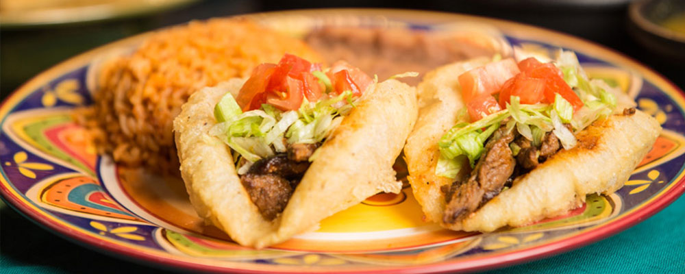 A plate of puffy tacos in San Antonio, Texas