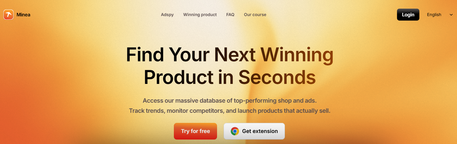 minea is a tool for affiliate marketers to build an affiliate network