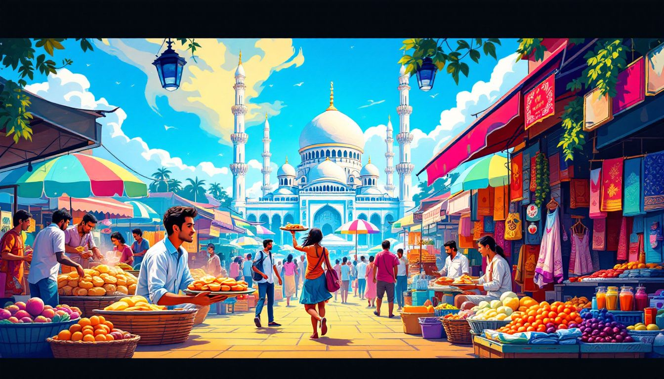9f332222 c406 444e 9689 95b552081e36 A vibrant market scene in Hyderabad showcasing various small business opportunities.