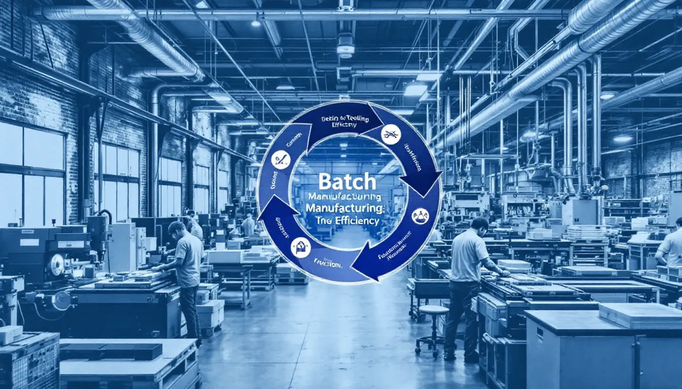 A graphic illustrating the advantages of batch manufacturing.