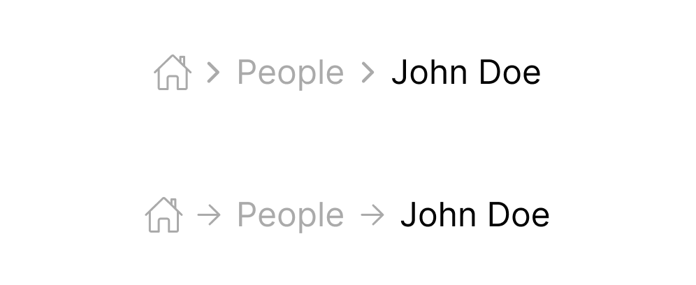 icon-based breadcrumbs
