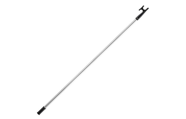 Fixed boat hook with solid black plastic head and soft hand grip