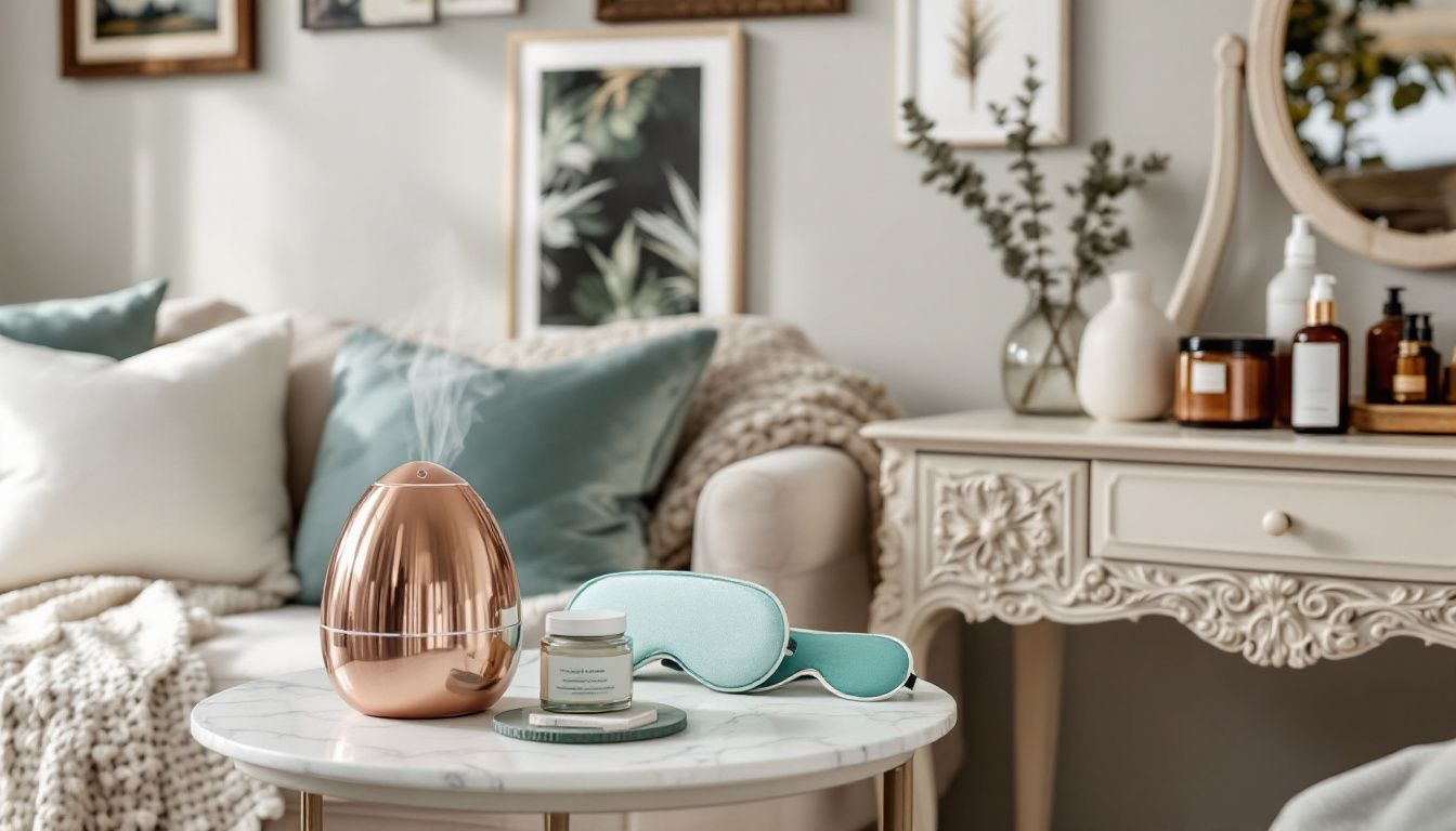 9f44ec01 3187 448f 983c f3b8b1d0a84c A serene home beauty setup with products and tools for wellness services.