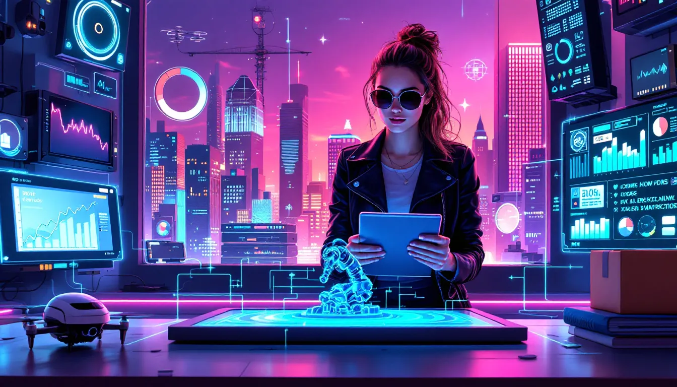 A visual representation of AI technology benefits for small business owners.
