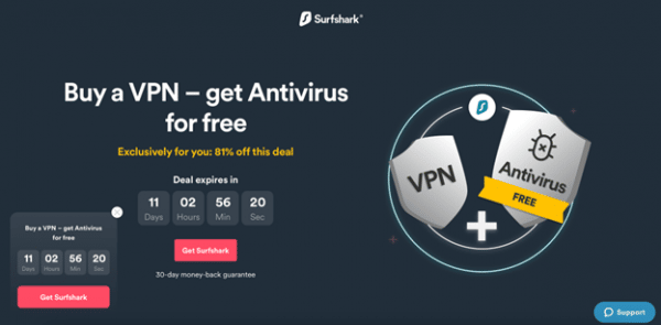 Surfshark: اشتركوا بخدمة VPN واحصلوا على اشتراكٍ مجانيٍّ بأحد أفضل برامج مكافحة الفيروسات للكمبيوتر