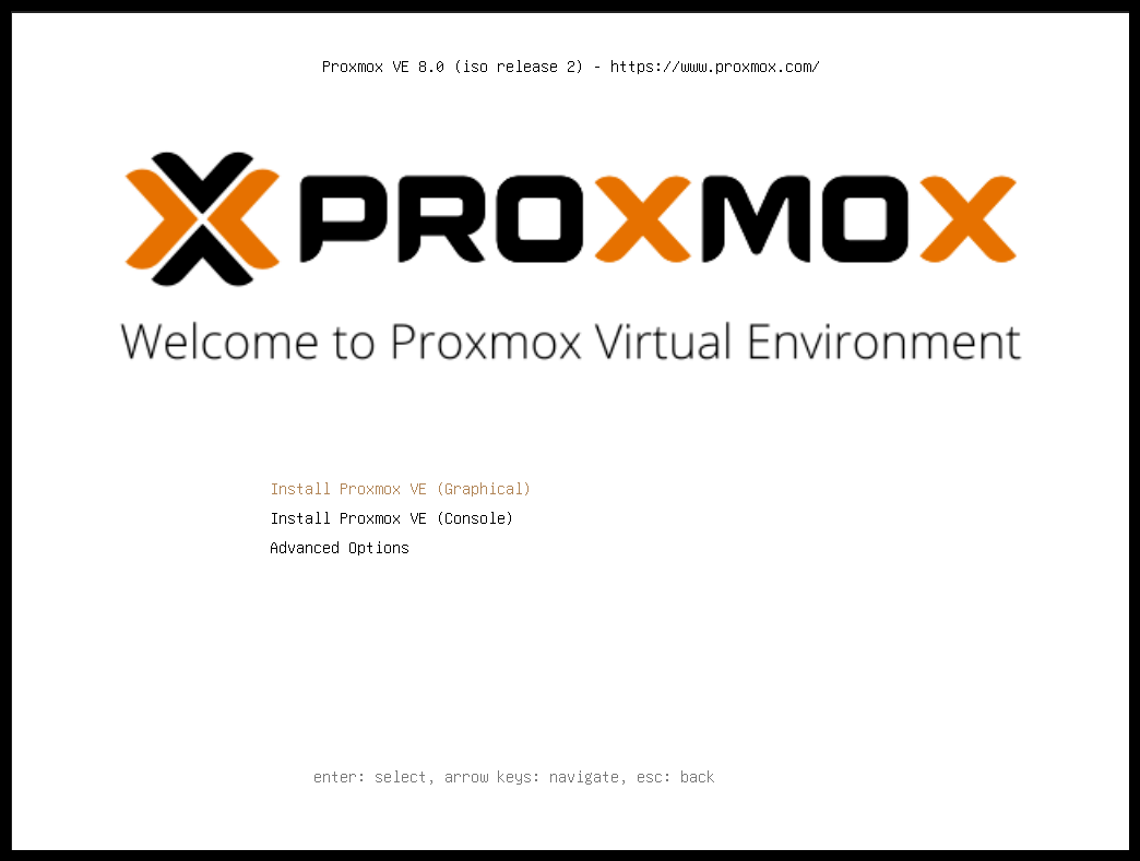 Proxmoc installition wizard