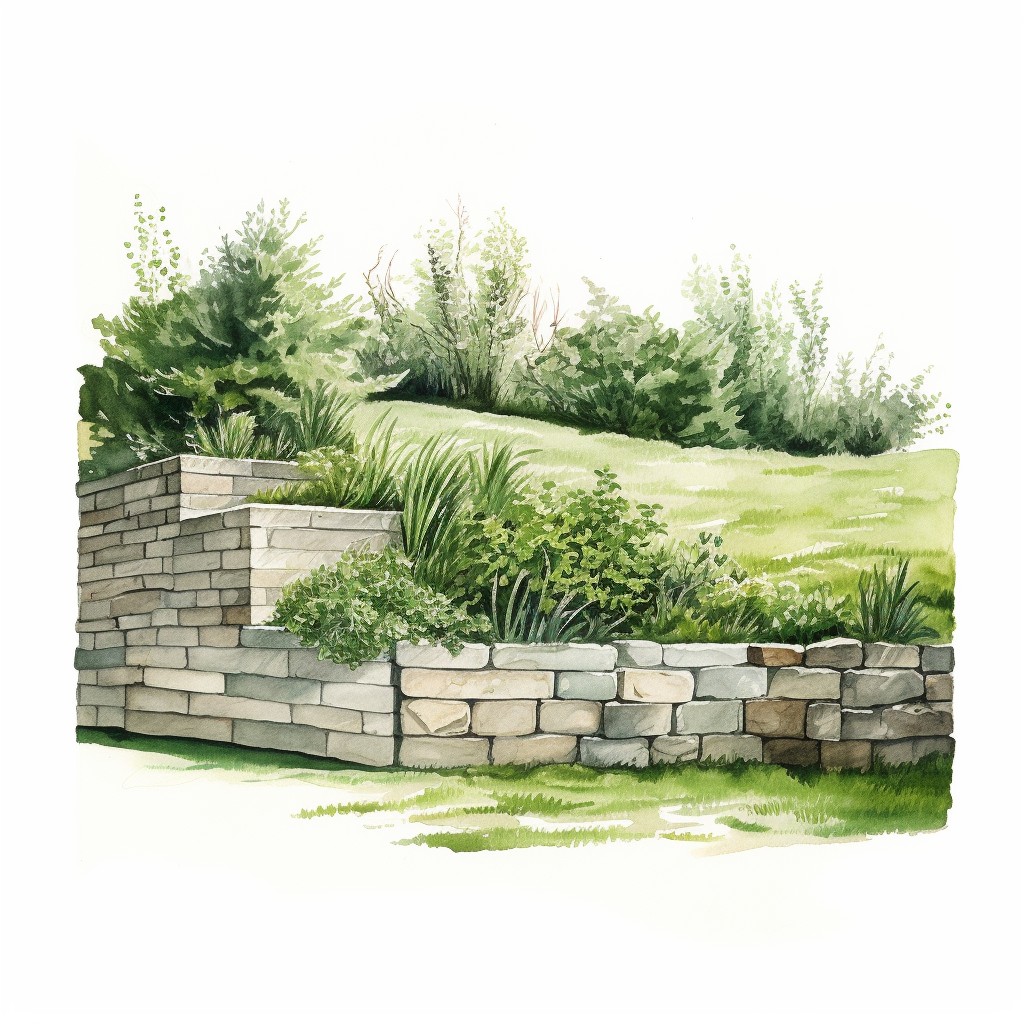 French drains behind retaining walls can help improve the drainage of your lawn