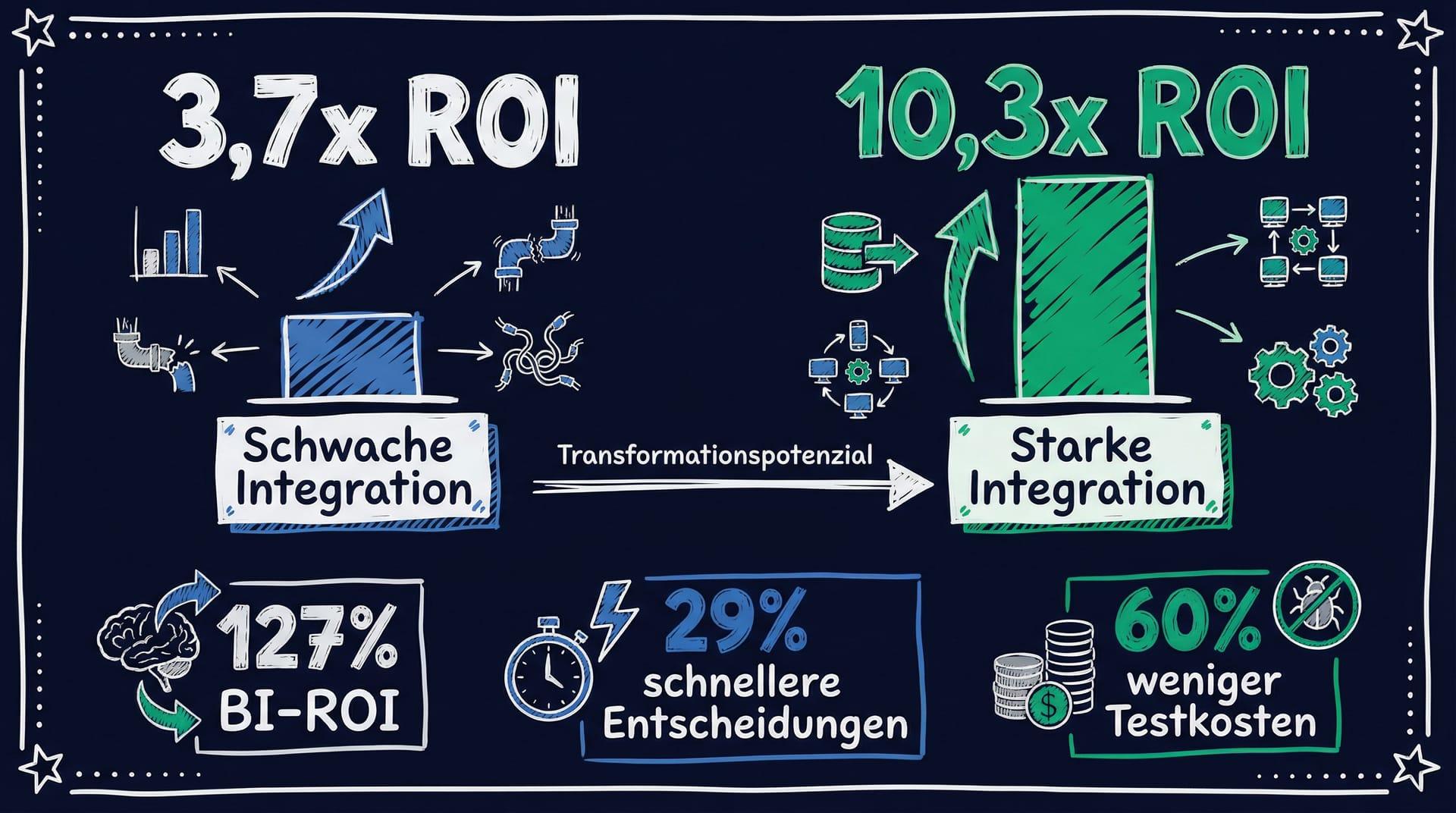ROI-Vergleich bei starker vs. schwacher Datenintegration