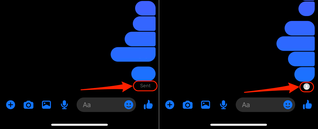 Facebook message delivery status 