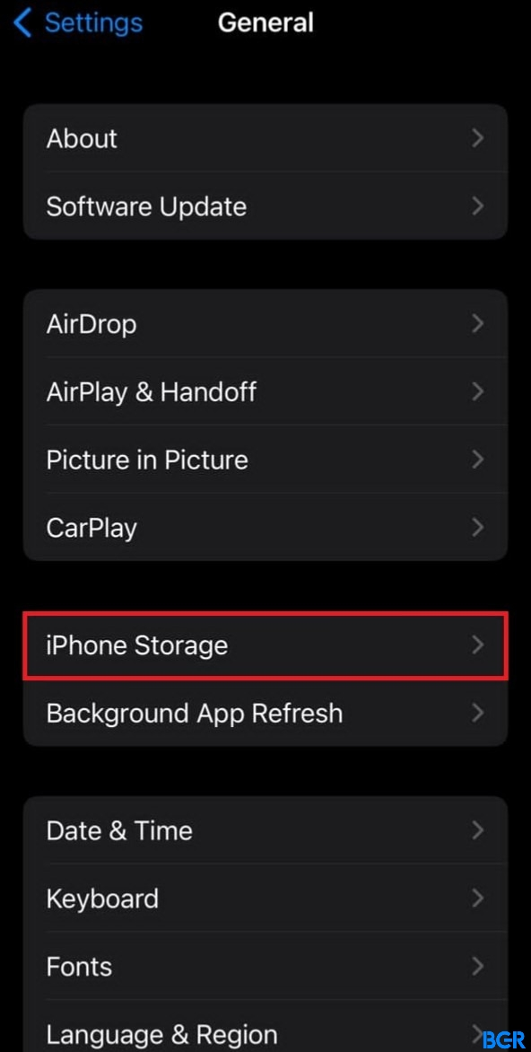 iPhone Storage