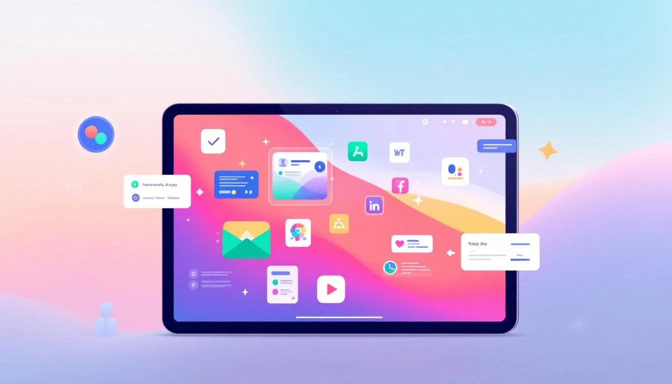 Verschiedene Drittanbieter-Apps zur Datensicherung auf einem Tablet.