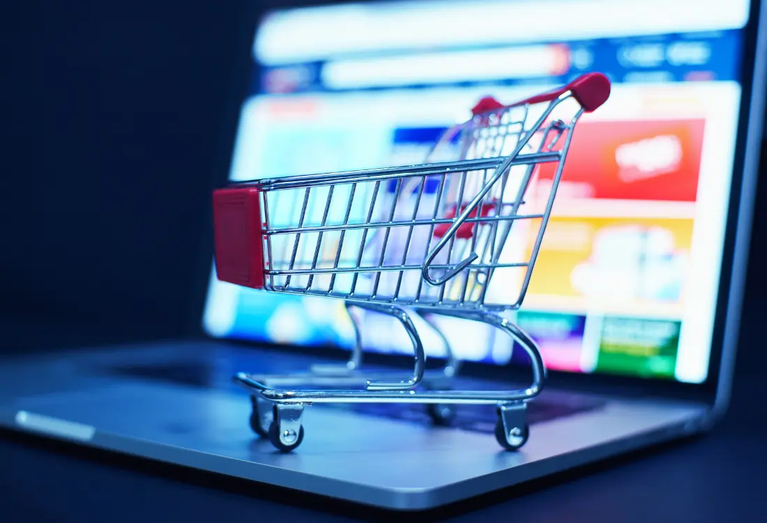 Online store interface with a key feature giving easy access to products, reminding customers to remember their saved items.