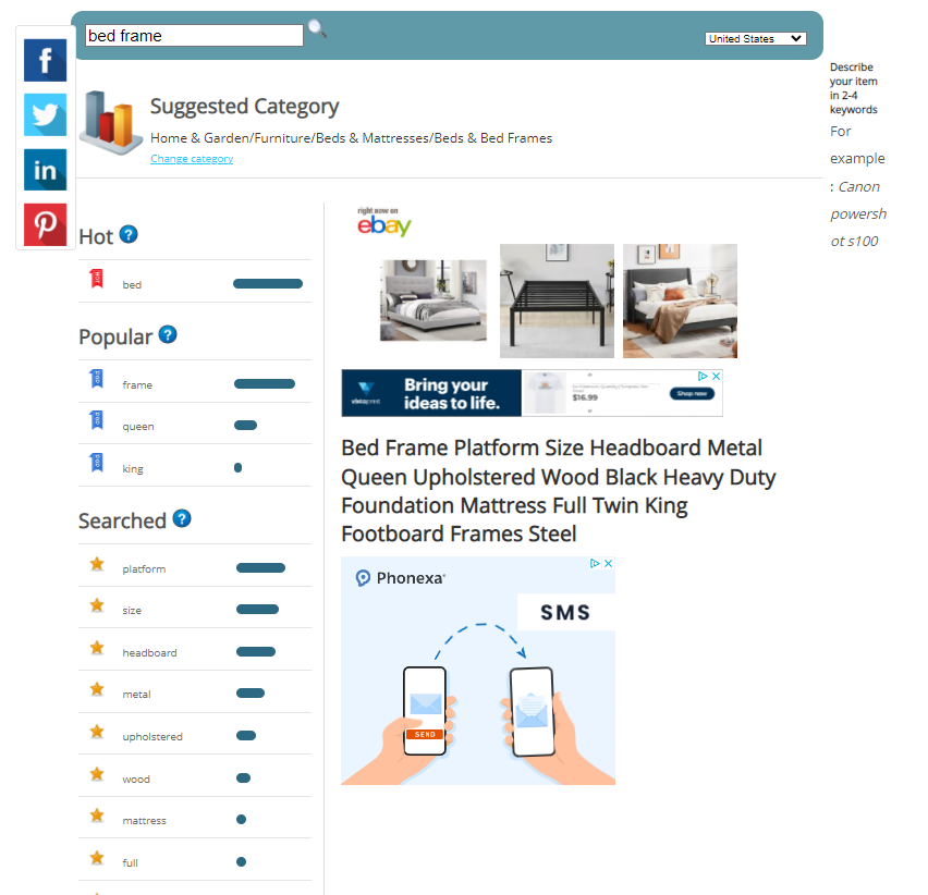 bed frame title builder