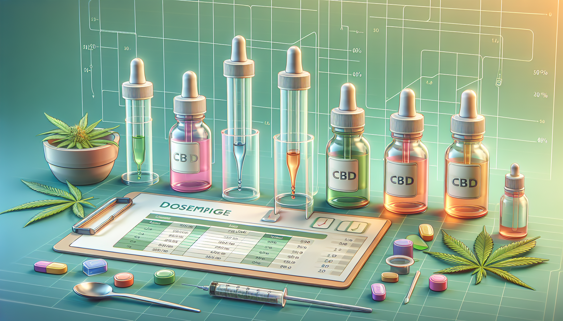 Illustration of the correct dosage of CBD liquids.