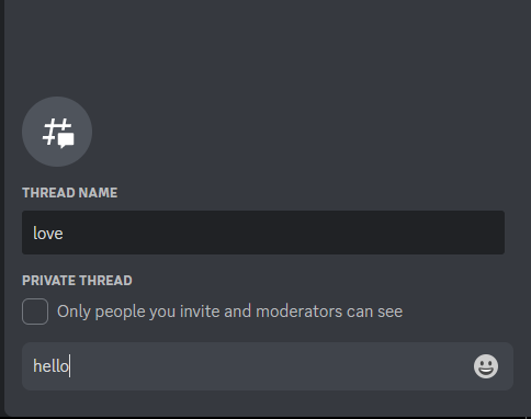 Screenshot showing how you can create a public or private thread on Discord apps