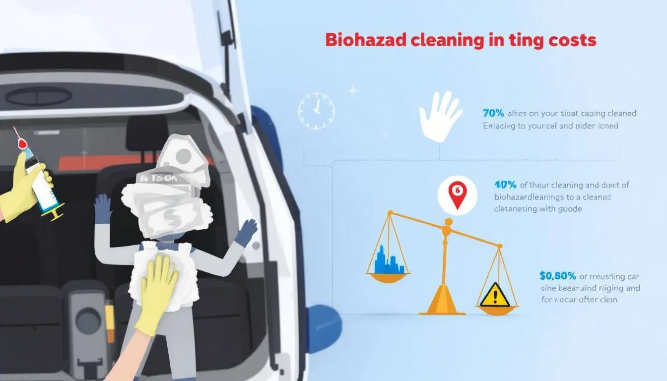 Factors influencing biohazard car cleaning costs including various elements like contamination and location.