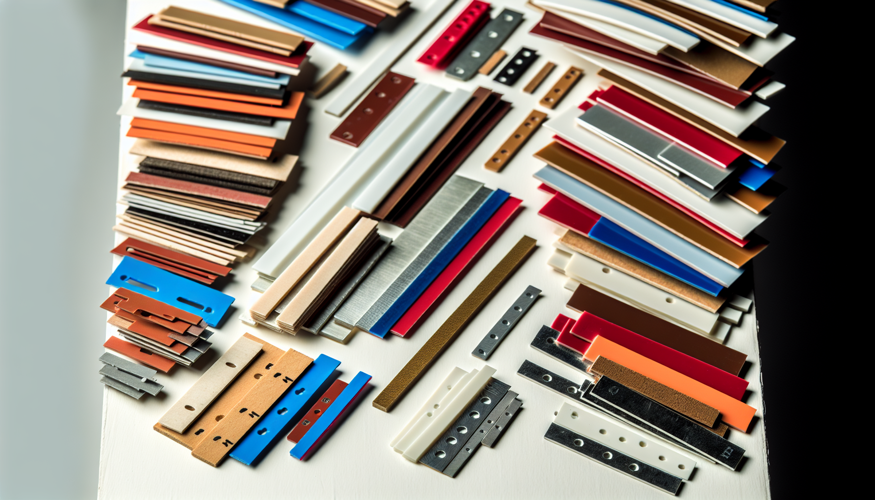 Variety of 1/8 inch shims in different colors and materials