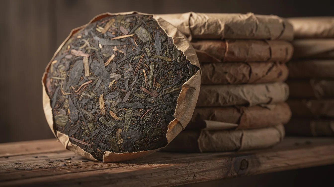 Tradycyjnie prasowane krążki herbaty Pu-erh