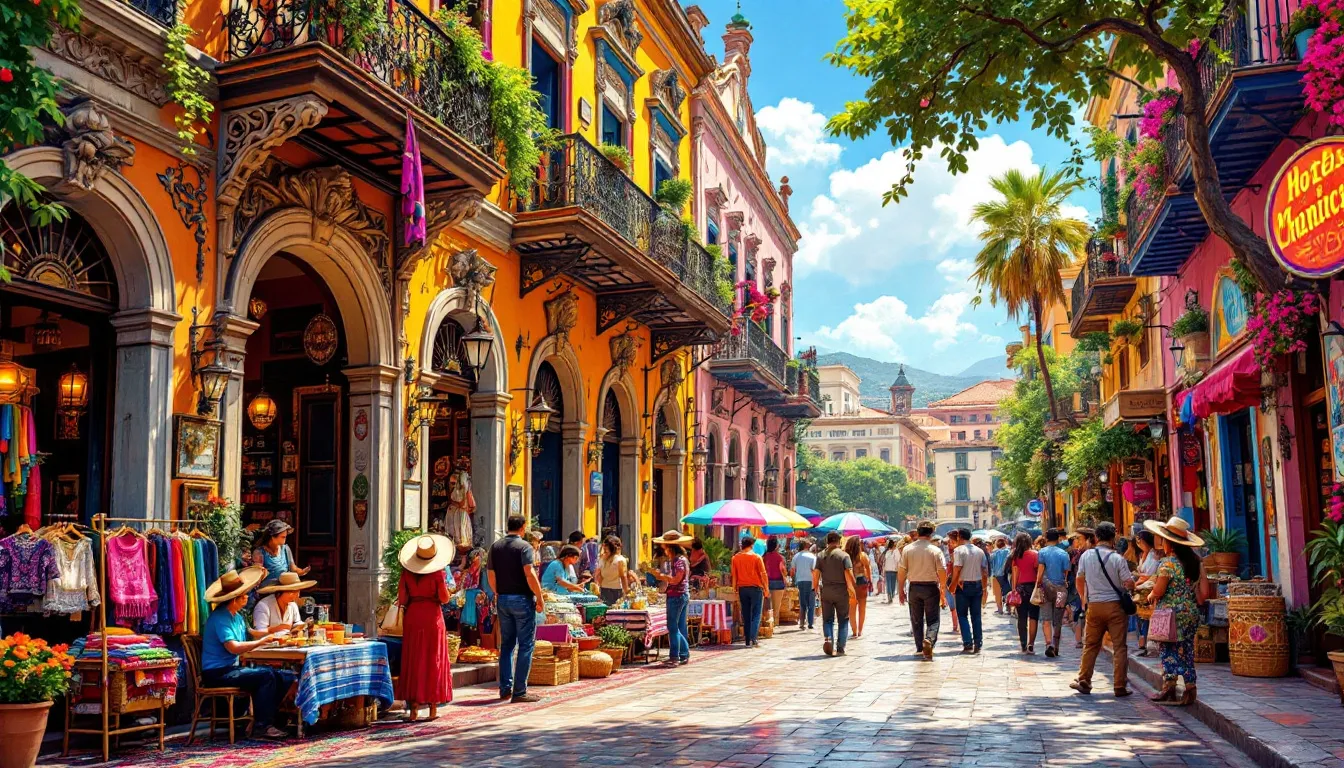 Vistas de hoteles en el centro histórico de la Ciudad de México.