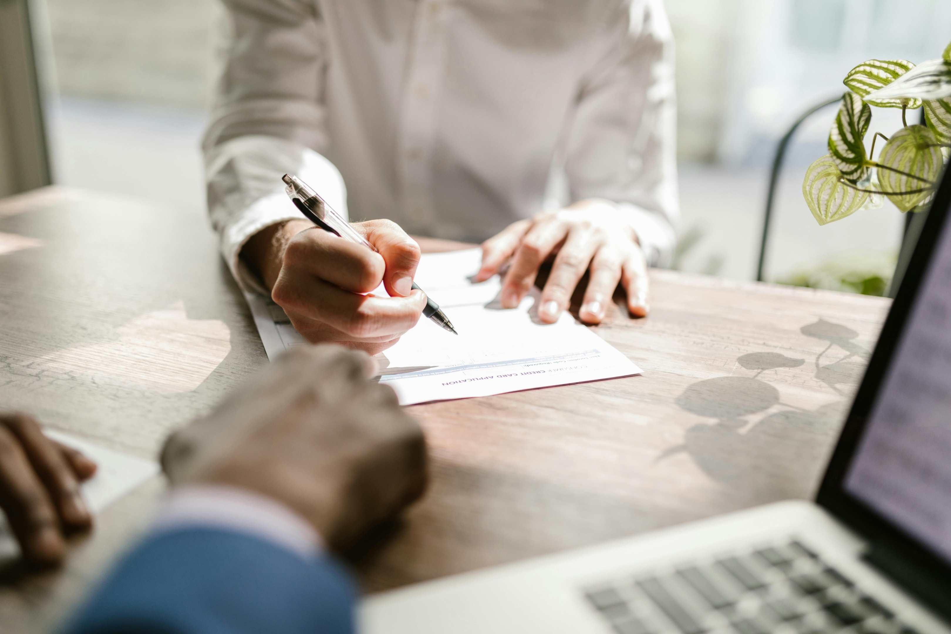 person signing document
