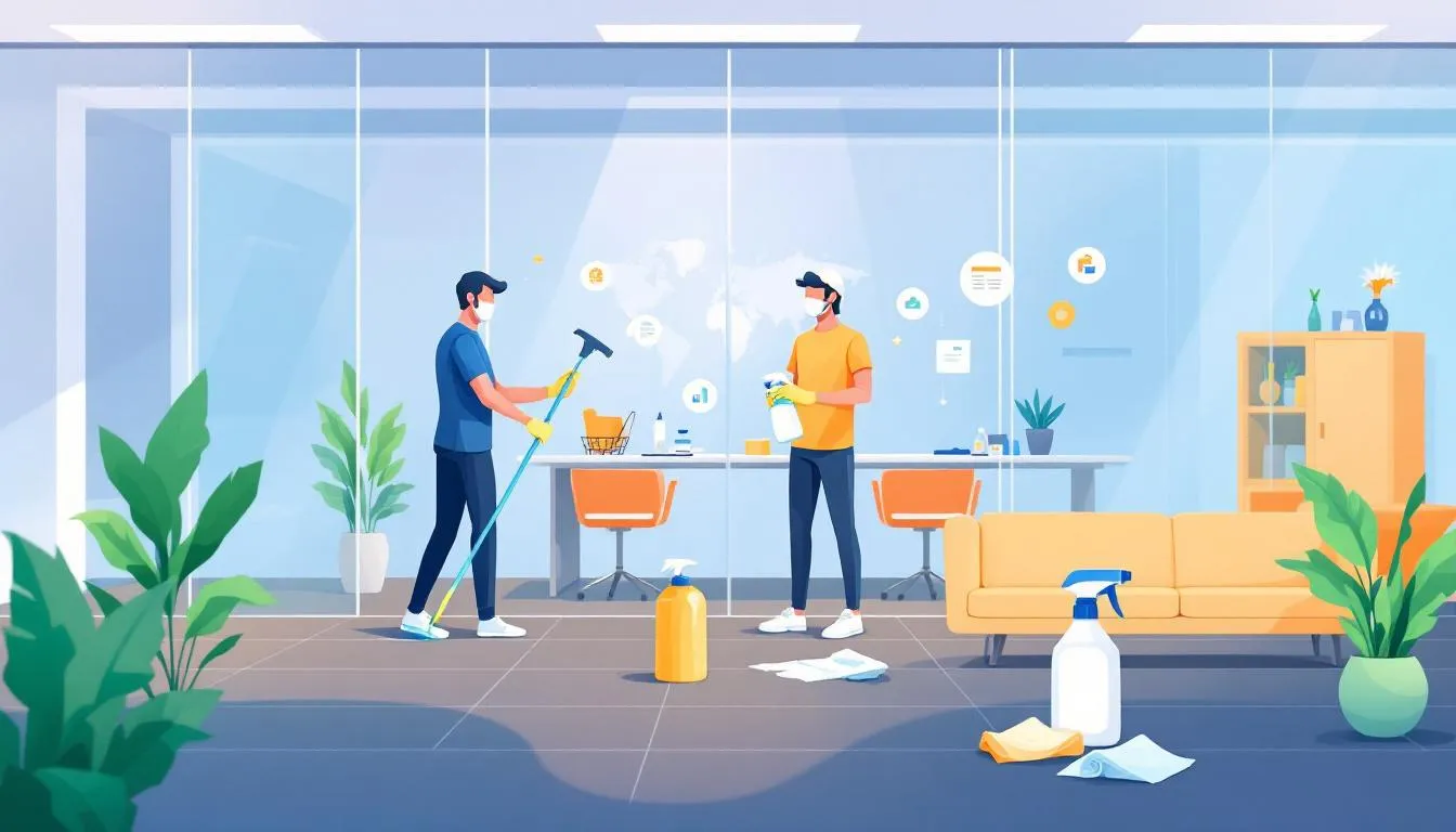 Eco-friendly cleaning solutions being used for deep cleaning services.