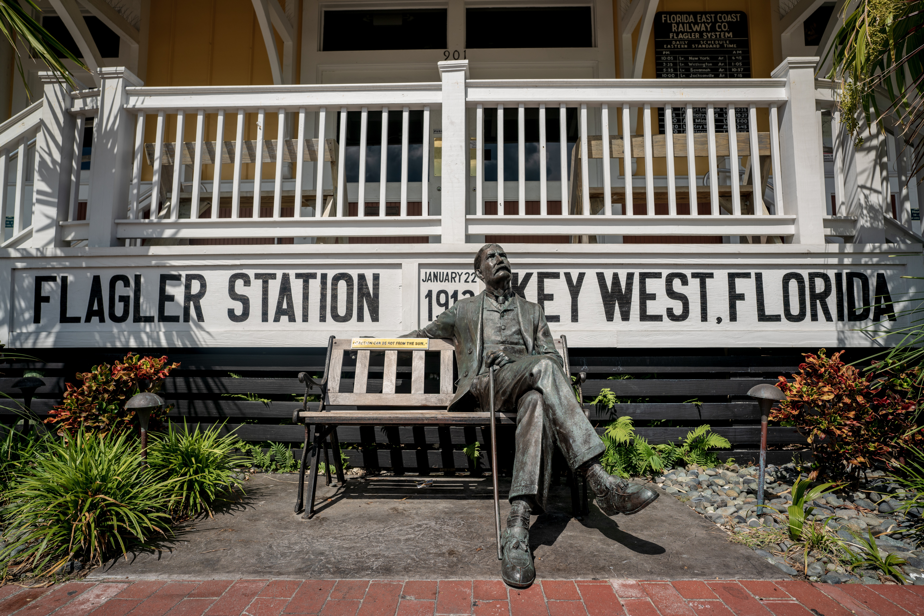 Henry Flagler statue at the Sails to Rails Museum