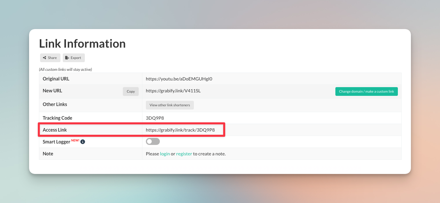 Remote.tools showing the access link of Instagram IP address finder