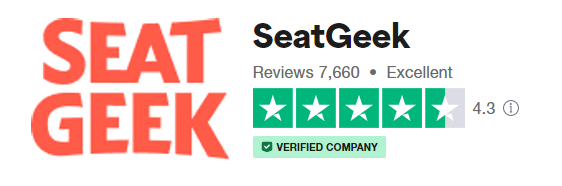 SeatGeek has a 4.3 out of 5 star rating on Trustpilot