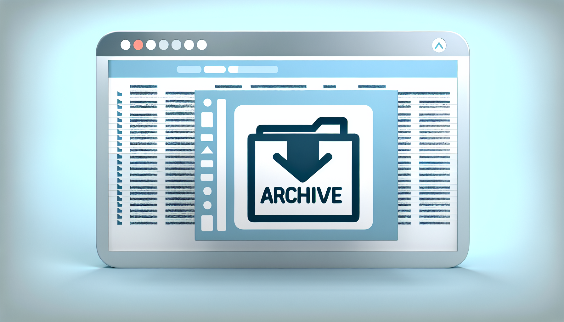 Email inbox with archive folder