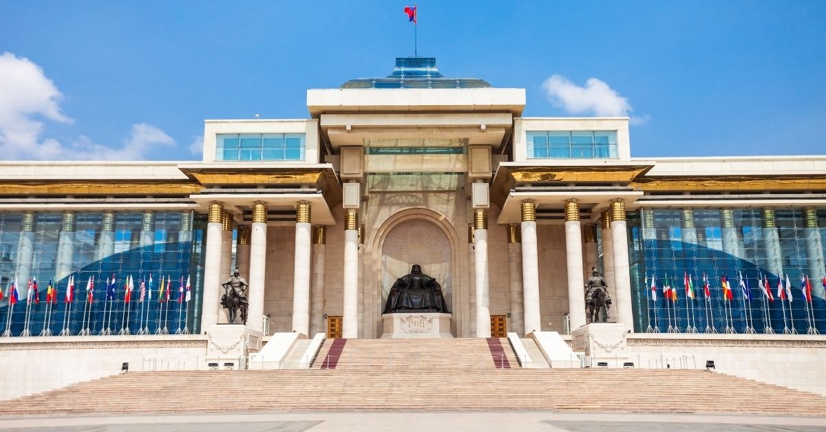 Parliament building Ulaanbaatar capital city of Mongolia