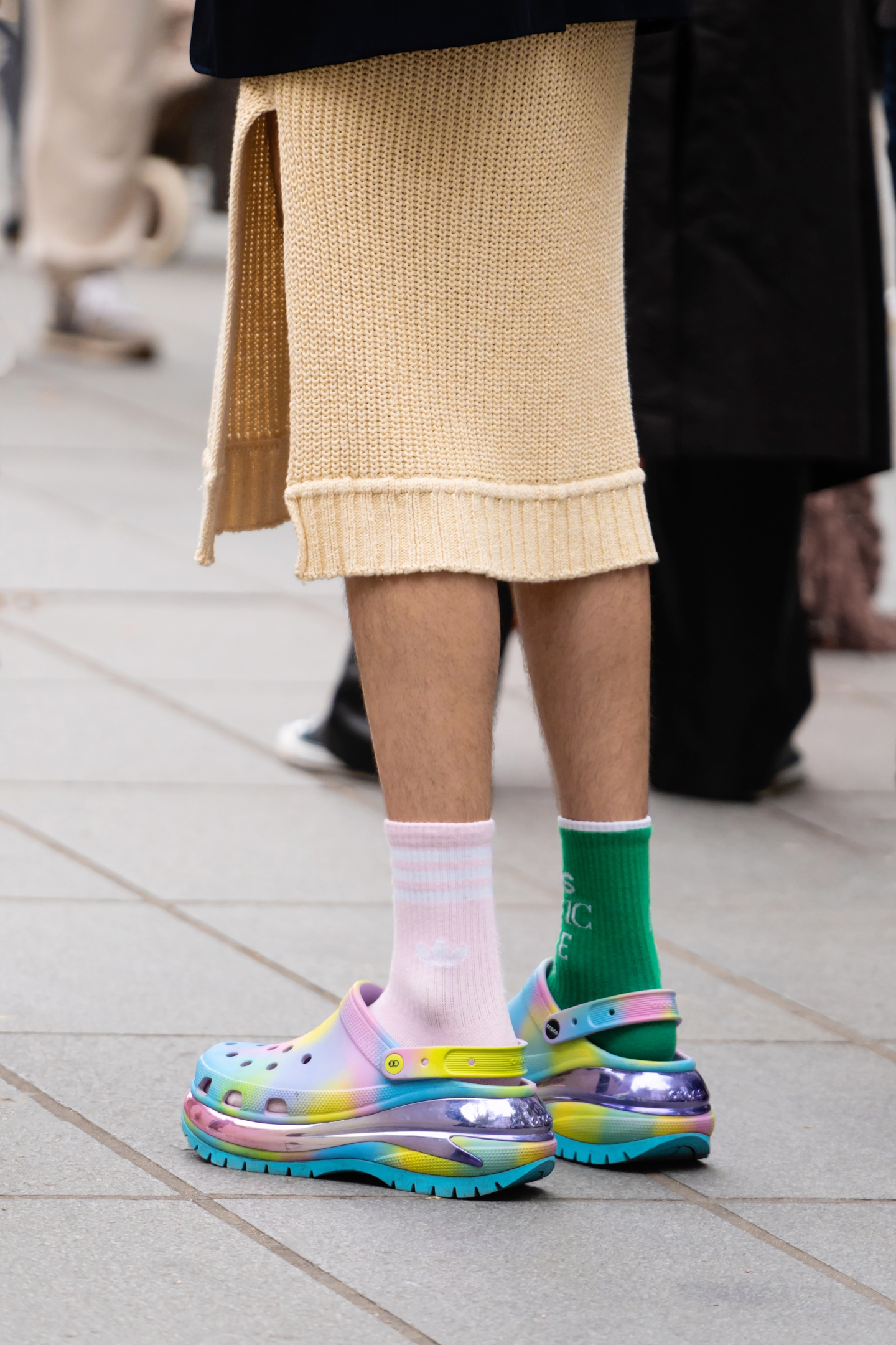 Colorful socks with Crocs