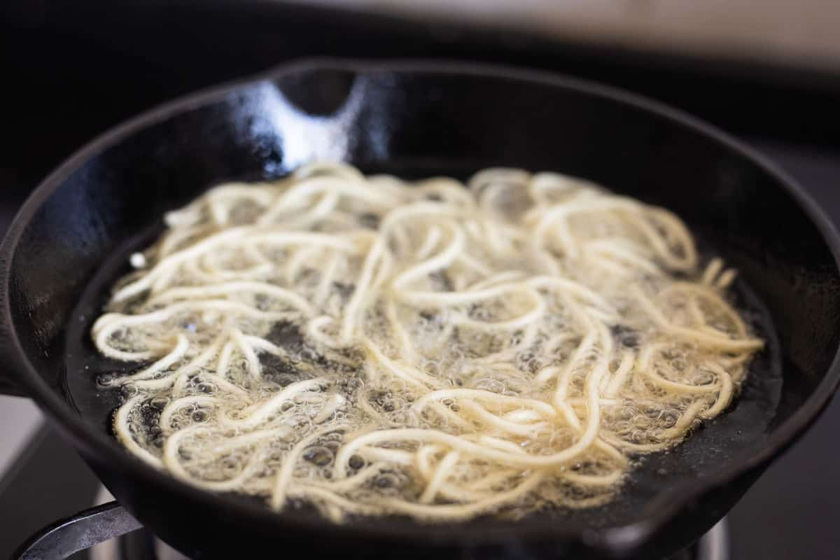 boiling noodles